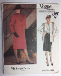 1388 VOGUE JOSEPH PICONE LONG FLANGE JACKET, A-SKIRT PATTERN 10,14, 16 CHOICE